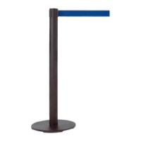 POSTE METÁLICO 95CM PRETO C/ CINTA AZUL 3M